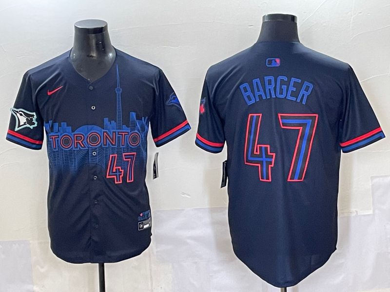 Men 2025 Toronto Blue Jays #47 Barger Black Joint Name Nike MLB Jersey style 9->washington commanders->NFL Jersey
